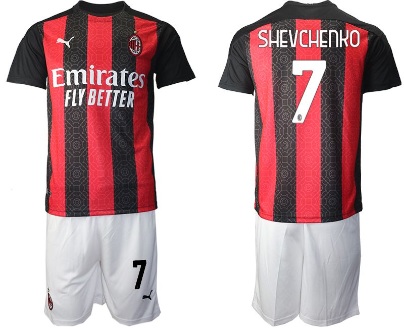 Men 2020-2021 club AC milan home #7 red Soccer Jerseys